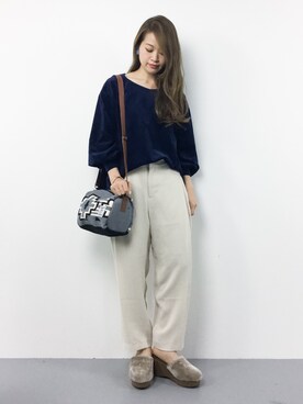 「チャイハネ（チャイハネ）のアイテム（ショルダーバッグ）」を使った、isaさん（レディース・155cm）の秋コーディネート