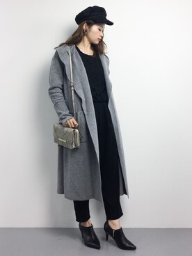 「コーディガン」｜「アイテム（オールインワン・サロペット）」を使った、isaさん（レディース・155cm）の秋コーディネート