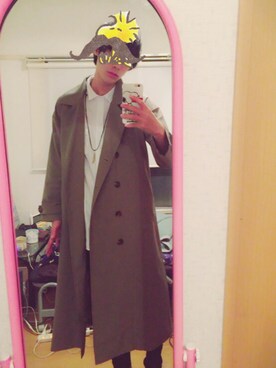 「アイテム（ステンカラーコート）」を使った、tojyoさん（メンズ・171cm・10代）の冬コーディネート