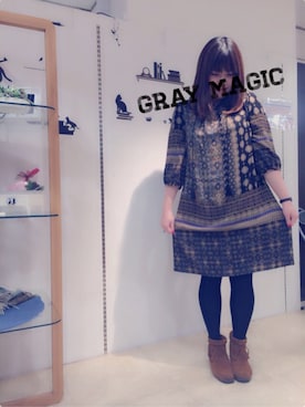 「GRAY MAGIC（グレイマジック）のアイテム」を使った、GMさん（レディース・160cm）の冬コーディネート