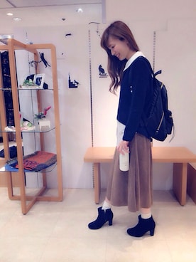 「GRAY MAGIC（グレイマジック）のアイテム」を使った、GMさん（レディース・160cm）の冬コーディネート