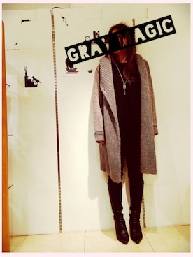 「ロングカーディガン」｜GMさん（レディース・155cm）の冬コーディネート