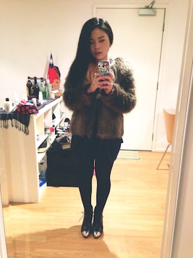 「H&M（エイチ・アンド・エム）のアイテム（ダッフルコート）」を使った、Chia Ling さん（レディース・155cm）の春コーディネート