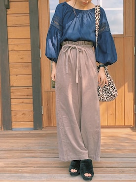 「バルーンスリーブ」｜riccaさん（レディース・154cm）の秋コーディネート