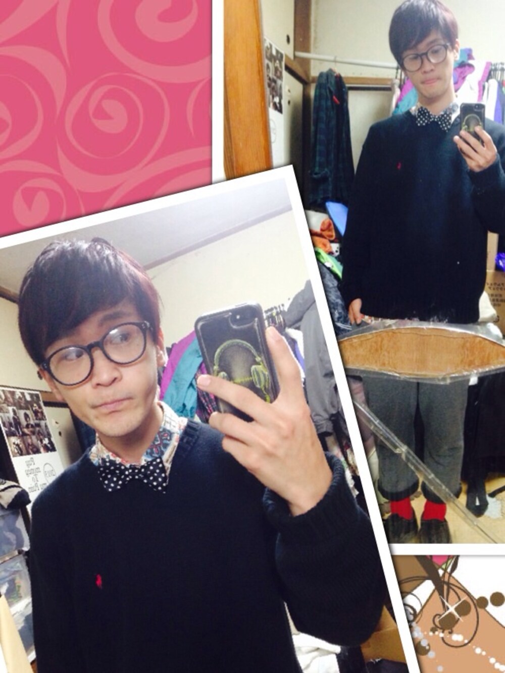 ブラック系のニット/セーターを着用したメンズの冬コーディネートの1枚目の写真