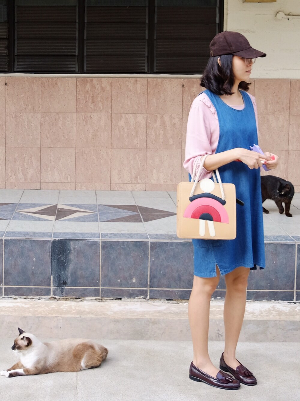 「Neko」｜「Orla Kielyのアイテム（ハンドバッグ、ベージュ系）」を使った、Bobbinpngさん（レディース・165cm）の夏コーディネートの1枚目の写真