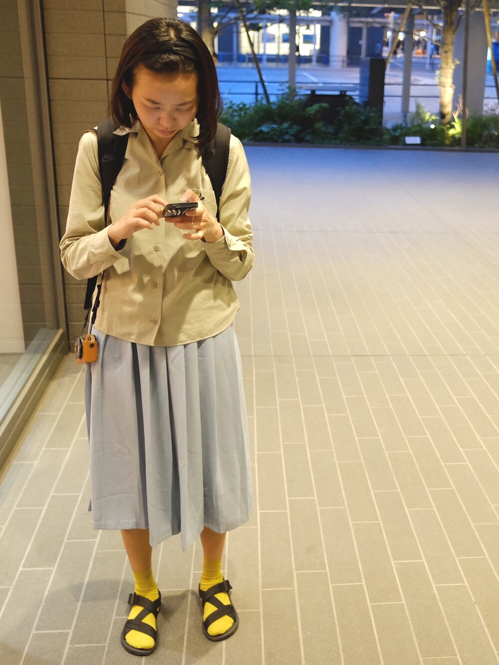 「POLO RALPH LAURENのアイテム（シャツ/ブラウス、ベージュ系）」を使った、Bobbinpngさん（レディース・165cm）の夏コーディネートの1枚目の写真