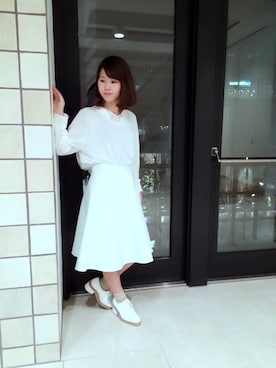 「ボンディング」｜「アイテム（アクセサリー）」を使った、Maika Yoshikiさん（レディース・155cm）の春コーディネート