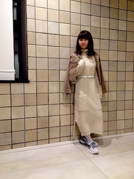 「emmi（エミ）のアイテム」を使った、Maika Yoshikiさん（レディース・155cm）の冬コーディネート