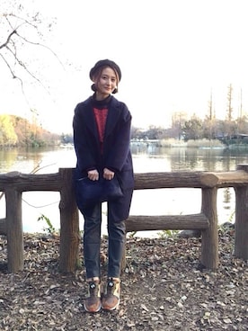 海下真夕さん（レディース・160cm）の冬コーディネート