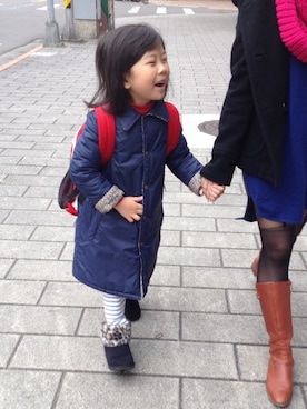 「school」｜「アイテム（ダウンジャケット/コート）」を使った、happyisabelさん（キッズ・110cm）の冬コーディネート