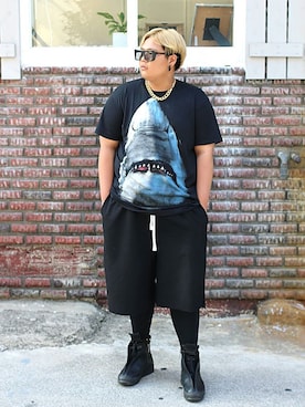 「RICK OWENS」｜「アイテム（その他シューズ）」を使った、김재현さん（メンズ・171cm）の夏コーディネート