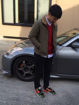 「airmax」｜「アイテム（ブルゾン）」を使った、hideさん（メンズ・176cm）の冬コーディネート