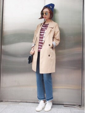 「chanel」｜「アイテム（トレンチコート）」を使った、TOPGIRLさん（レディース・168cm）の夏コーディネート