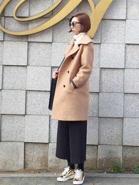 「와이드팬츠」｜TOPGIRLさん（レディース・165cm）の冬コーディネート