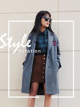 「skirt」｜「アイテム（ピーコート）」を使った、TOPGIRLさん（レディース・165cm）の秋コーディネート