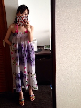 「海」｜「アイテム（チュニック）」を使った、MOMOさん（レディース・155cm）の夏コーディネート
