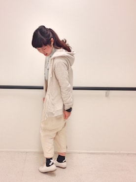 「ダンガリーシャツ」｜「アイテム（その他シューズ）」を使った、むつ子さん（レディース・160cm）の冬コーディネート