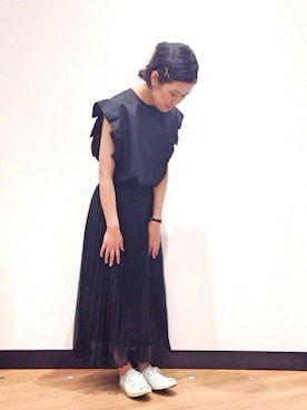 「ジャックパーセル」｜「アイテム（チュニック）」を使った、むつ子さん（レディース・160cm）の夏コーディネート