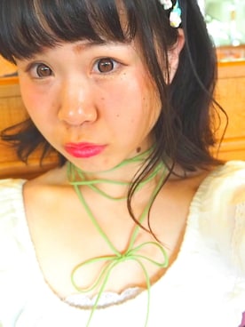 「ユザワヤのアイテム（ネックレス、グリーン系）」を使った、K◌⑅⃝*॰ॱさん（レディース・153cm）の夏コーディネート