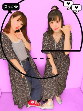 「jouetie（ジュエティ）のアイテム（ワンピース、ブラック系）」を使った、K◌⑅⃝*॰ॱさん（レディース・153cm）の夏コーディネート