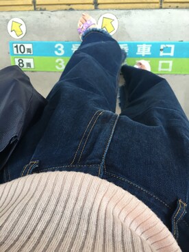 「jouetie（ジュエティ）のデニムワイドパンツ（デニムパンツ、ブルー系）」を使った、K◌⑅⃝*॰ॱさん（レディース・153cm）の夏コーディネート