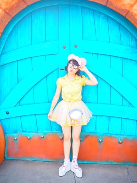 「Miauler Mew（Miauler Mew）のアイテム（トップス、イエロー系）」を使った、K◌⑅⃝*॰ॱさん（レディース・153cm）の夏コーディネート