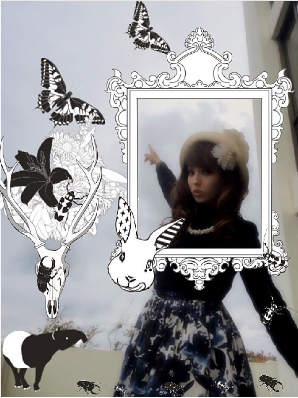 「ootd、hawaii、lolitafashion、Business As Usual」｜「land's endのアイテム（シャツ/ブラウス、ブルー系）」を使った、Skye Kanzaemonさん（レディース・153cm）の秋コーディネートの1枚目の写真