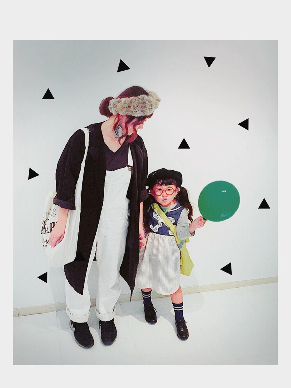 「秋コーデ、キッズファッション、女の子、親子コーデ、ママコーデ、ベレー帽、ハンドメイド」｜「unicaのアイテム（ワンピース、その他）」を使った、mippoさん（キッズ・100cm）の秋コーディネートの1枚目の写真