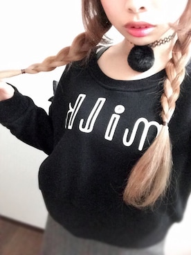 「オーガンジー」｜「アイテム（スウェット）」を使った、えぬさん（レディース・148cm）の冬コーディネート