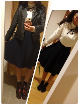 「アイテム（ブーティ）」を使った、MEYMYIさん（レディース・159cm・10代）の冬コーディネート
