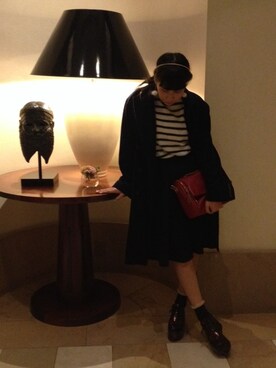 「FIG&VIPER（フィグアンドバイパー）のアイテム（チェスターコート）」を使った、MEYMYIさん（レディース・159cm）の冬コーディネート