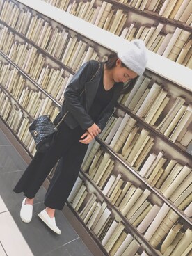 「OZOC（オゾック）のアイテム（ニットキャップ/ビーニー）」を使った、Suzu*さん（レディース・161cm）の冬コーディネート