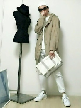 「AGOSTO（アゴスト）のアイテム（モッズコート）」を使った、Ｕchanさん（メンズ・175cm）の春コーディネート