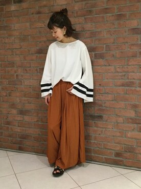 「JOURNAL STANDARD（ジャーナルスタンダード）のアイテム（その他パンツ）」を使った、moritaさん（レディース・156cm）の夏コーディネート