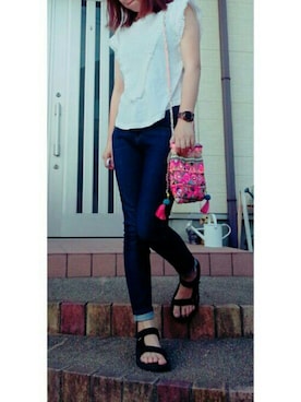 「STAR MELA（スターメラ）のアイテム」を使った、t︎︎︎︎︎☺︎m︎︎︎︎︎omin*さん（レディース・164cm）の夏コーディネート