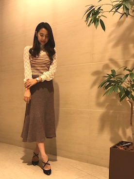 「LILY BROWN（リリーブラウン）のアイテム（キャミソール）」を使った、Mona ♡さん（レディース・170cm）の秋コーディネート