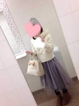 「Rirandture（リランドチュール）のアイテム（ダッフルコート）」を使った、yuzukaさん（レディース・166cm）の冬コーディネート