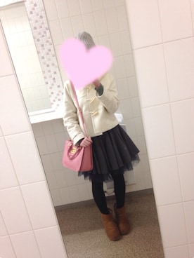 「Rirandture（リランドチュール）のアイテム（ダッフルコート）」を使った、yuzukaさん（レディース・166cm）の冬コーディネート