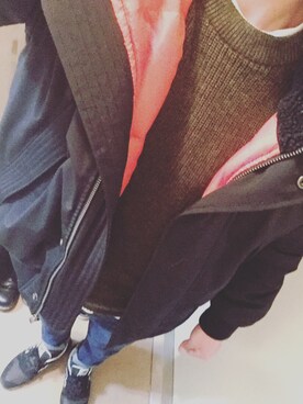 「ヒートテックニット」｜HIDETOさん（メンズ・173cm）の冬コーディネート