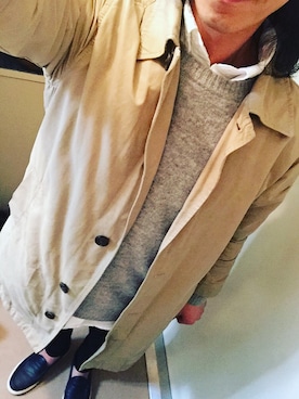 「GAP（ギャップ）のアイテム（トレンチコート）」を使った、HIDETOさん（メンズ・173cm）の春コーディネート