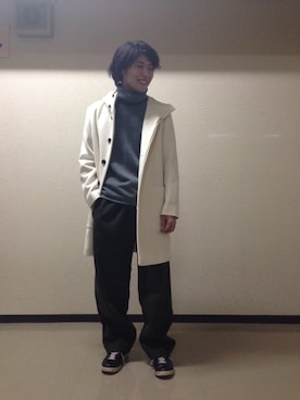 「ADAM ET ROPE'（アダムエロペ）のアイテム（ダッフルコート）」を使った、yukeeさん（メンズ・176cm）の秋コーディネート