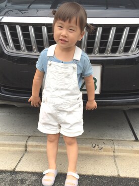 「GLOBAL WORK（グローバルワーク）のアイテム（オールインワン・サロペット）」を使った、ki☺︎hoさん（キッズ・90cm）の秋コーディネート