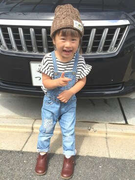 「ラブ＆ピース2016」｜「アイテム（サロペット/オーバーオール）」を使った、ki☺︎hoさん（キッズ・90cm）の秋コーディネート