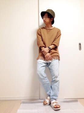 「Alpha Industries（アルファインダストリーズ）のアイテム（帽子）」を使った、ＭＡＫＫＹさん（メンズ・154cm）の夏コーディネート