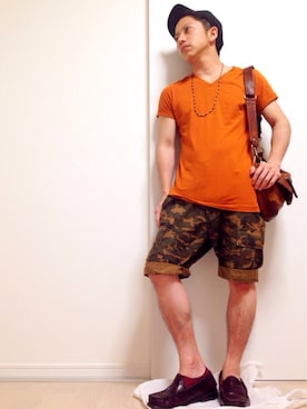 「RAY CASSIN（レイカズン）のアイテム（パンツ）」を使った、ＭＡＫＫＹさん（メンズ・154cm）の夏コーディネート