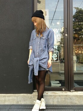 「Lee（リー）のアイテム（その他パンツ）」を使った、risaさん（レディース・155cm）の春コーディネート