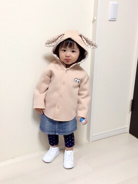 「うさ耳」｜「アイテム（その他）」を使った、♡miumiu.｡.:*♡さん（キッズ・80cm）の秋コーディネート
