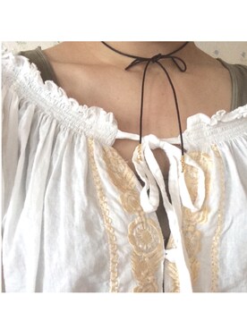 「SLOBE IENA（スローブイエナ）のアイテム（シャツ/ブラウス、ホワイト系）」を使った、marukoさん（レディース・161cm）の夏コーディネート