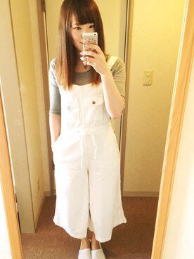 「BEAMS（ビームス）のアイテム（サロペット/オーバーオール）」を使った、さおさん（レディース・168cm）の春コーディネート